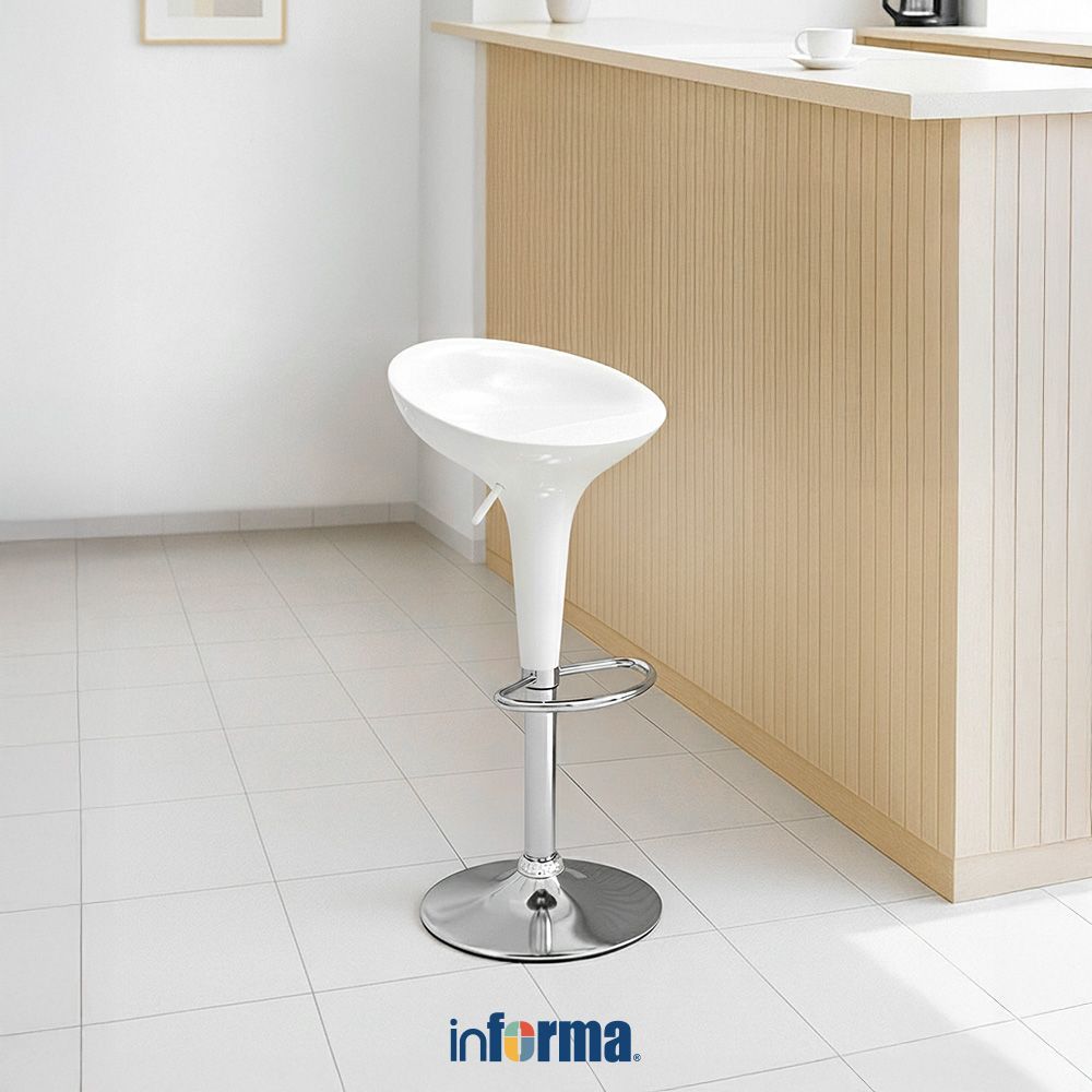 Informa Melinda Z Bangku Bar - Putih Bar Stool Kursi Kafe Bartending Furniture Ruang Makan Dudukan M