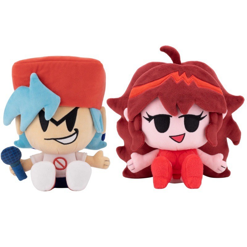 New FNF Boyfriend Plush Toy Friday Night Funkin Girlfriend Soft Stuffed Doll Cute Home Decor Pillow 