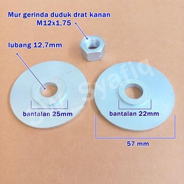 mur nut drat kiri & ring gerinda duduk 5 in 6 in - Ring & Mur kanan