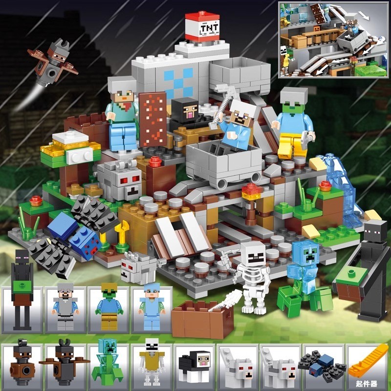 Mainan  My World Minicraft Block /My world Balok Bangunsusun Model /Bentuk Rumah Pohon Hutan Untuk D