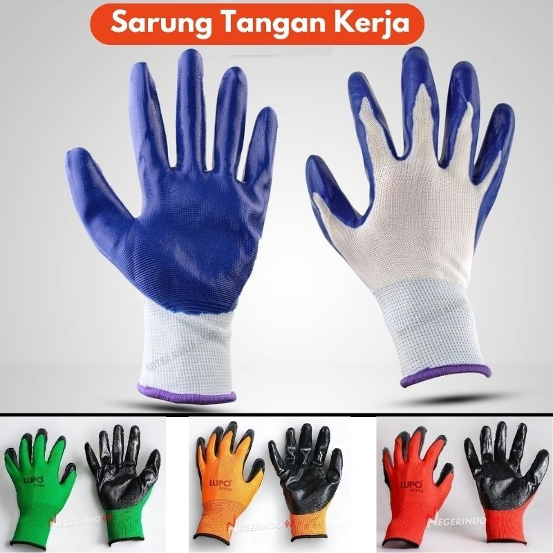 Sarung Tangan Latex Karet Tebal Lupo Ori Anti Cutting Anti Pisau Sarung Tangan Kerja Kaos Tangan Tuk