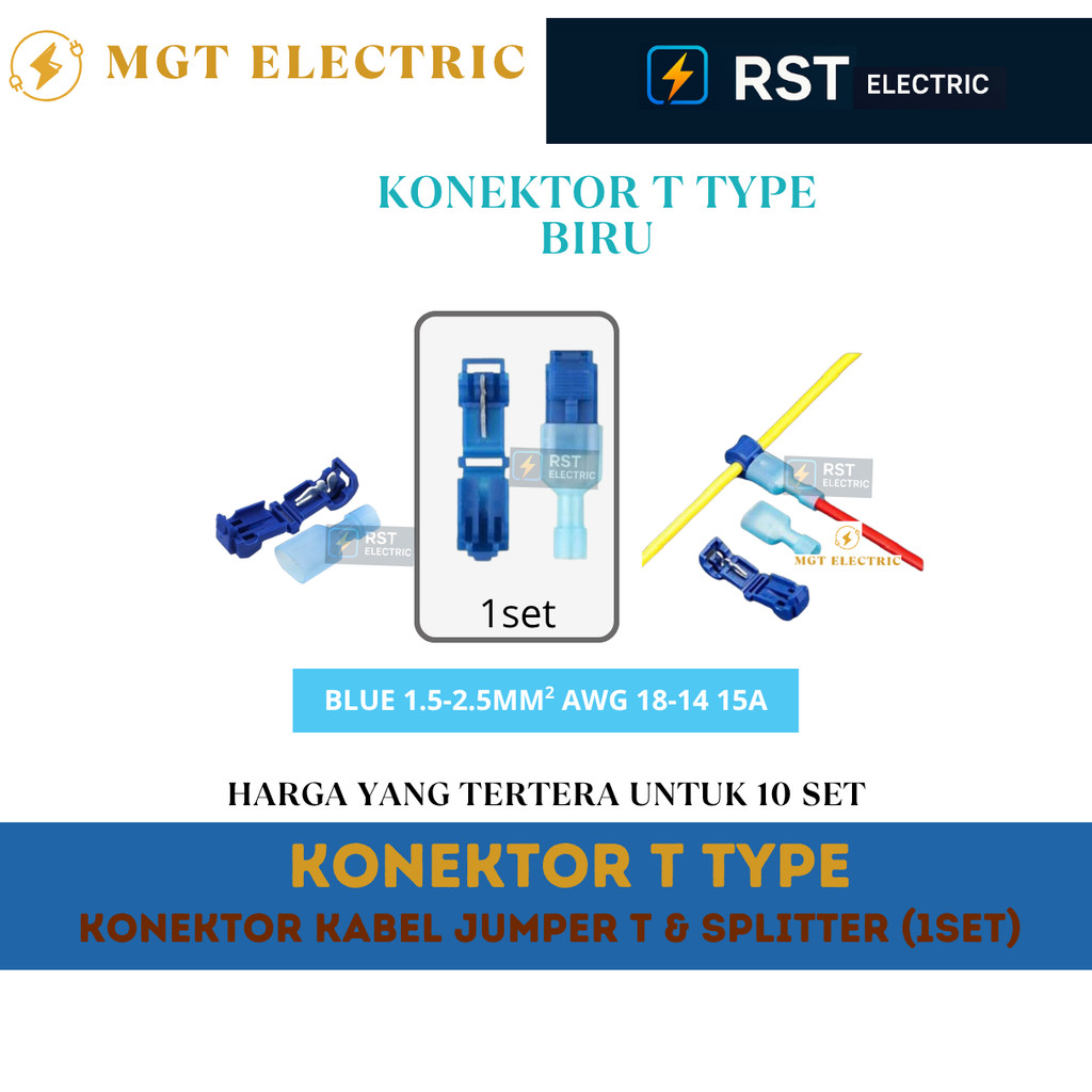 Konektor Kabel Jumper T /  Penyambung Kabel T / T Connector Cable