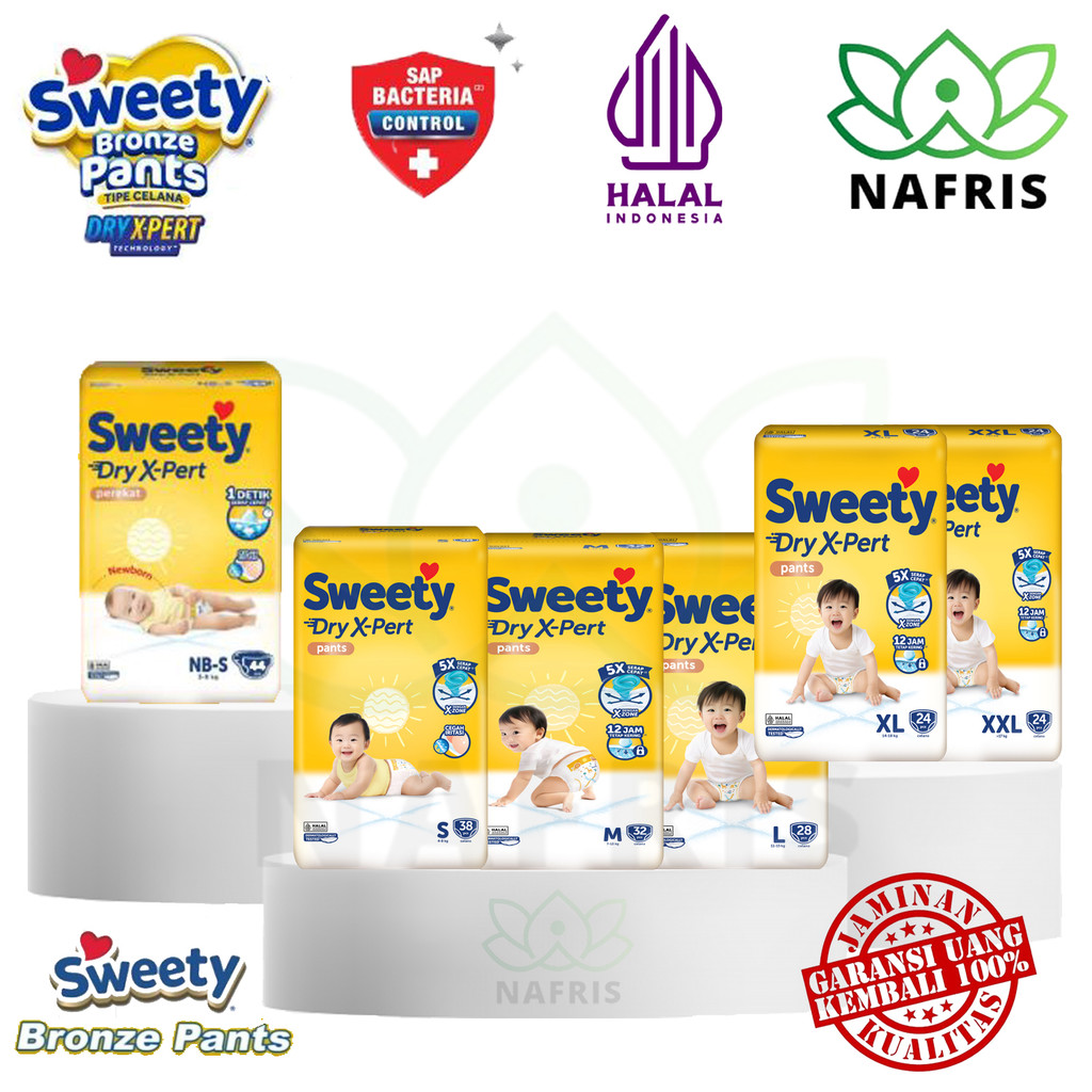 Sweety Bronze Dry X-Pert Pants S, M, L, XL & XXL |Popok Bayi Sekali Pakai