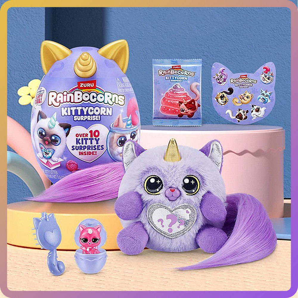 Zuru Rainbocorns Surprise Kittycorn Surprise Mystery Original Zuru Plush Toys Mini Brands Toys Cute 
