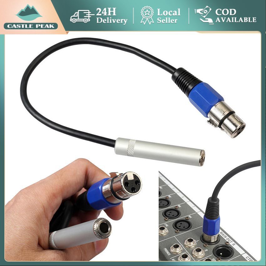 Konverter Kabel Audio Jack 6.5 Female to XLR Male - Sambungan Plug Adapter Anti Noise Kualitas Studi