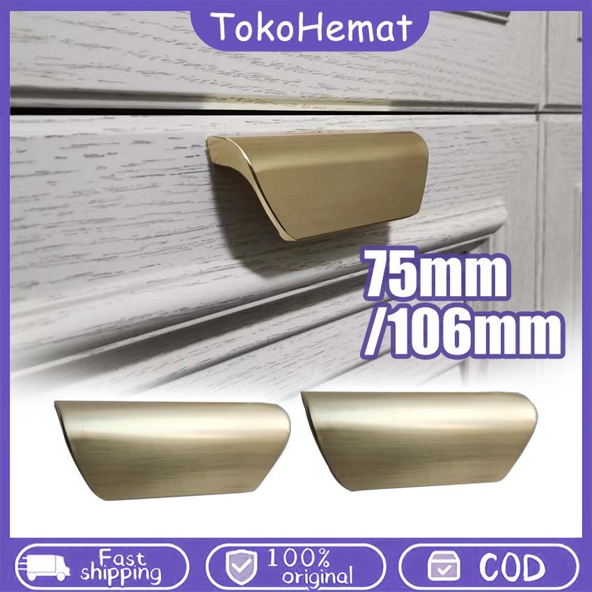 Curve Pull Handle Tarikan Laci Handle Emas Gold Minimalis Handle Tarikan Laci Handle Modern Gold