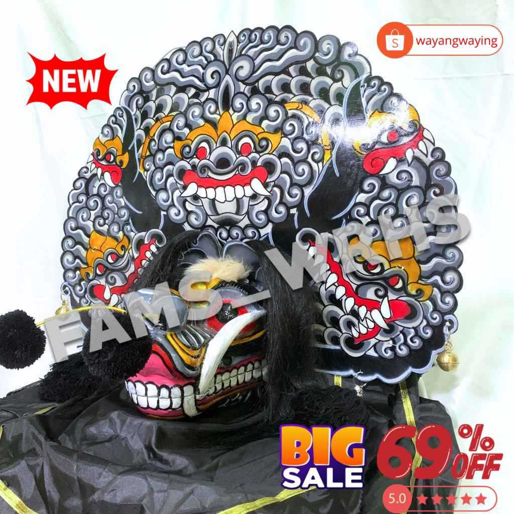 (PROMO)  Barongan Siung Gantung Asli Kayu Solid