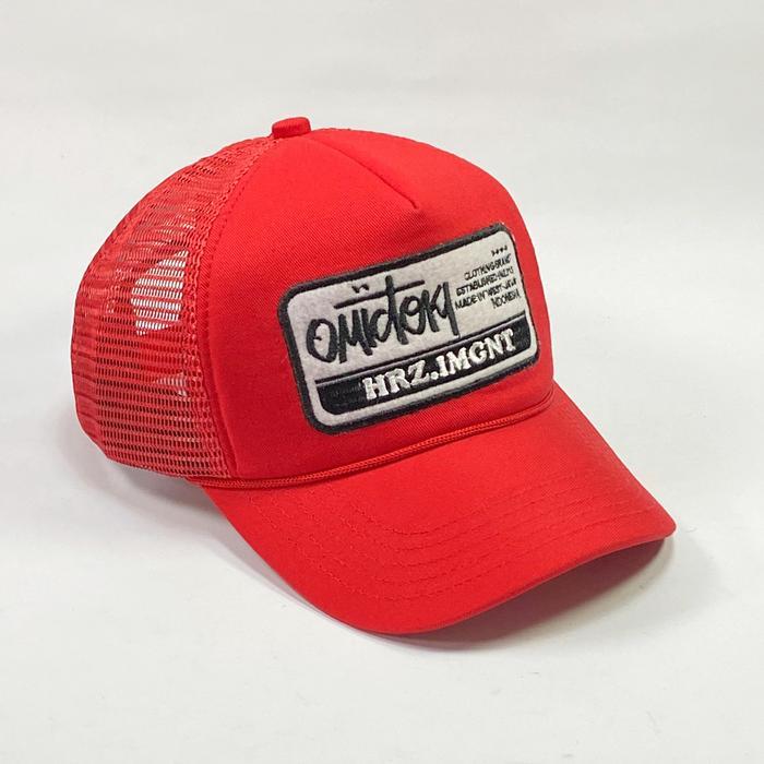 Omidoki Trucker Hat Topi Jaring Pria Distro Original Merah RED ootd - MERAH