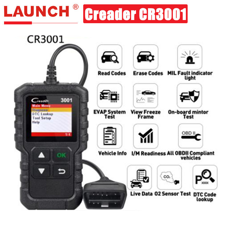 Original Laun Creader 3001 CR3001 Full OBD2/EOBD Code Reader Scanner Support Cr3001 Same as Al419