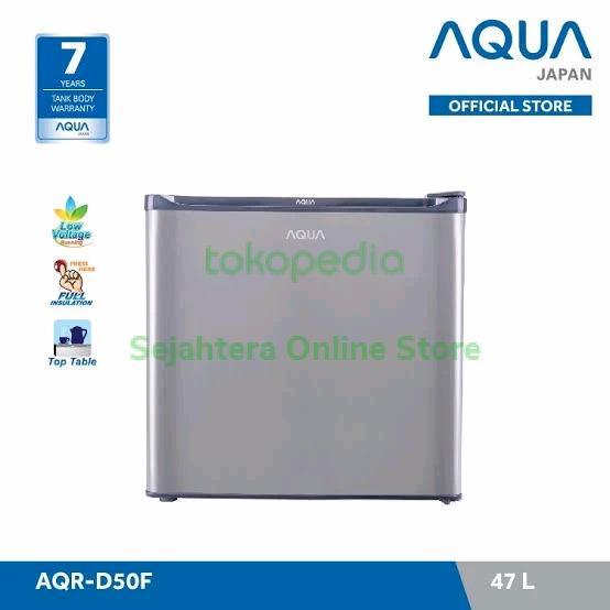 AQUA Kulkas Mini Portable Mini Bar Meja : AQRD50F