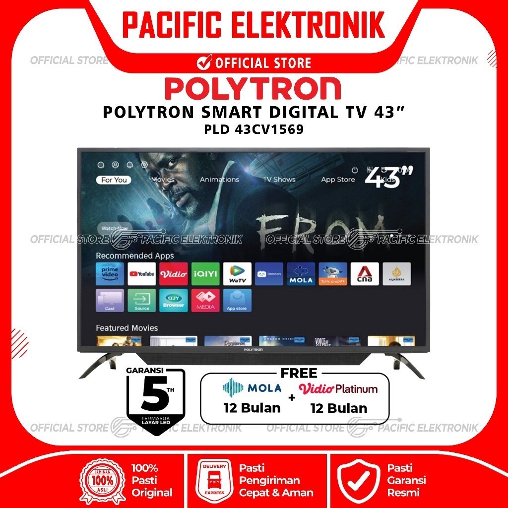 TV LED Polytron Smart 43inch PLD 43CV1569 / 43CV1869