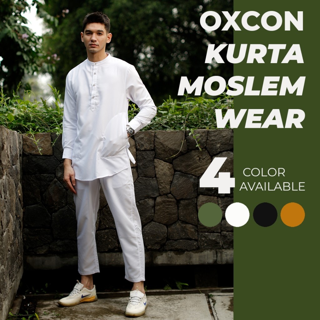 (LAVURE) OXCON Kemeja Setelan koko Kurta Moslem Wear