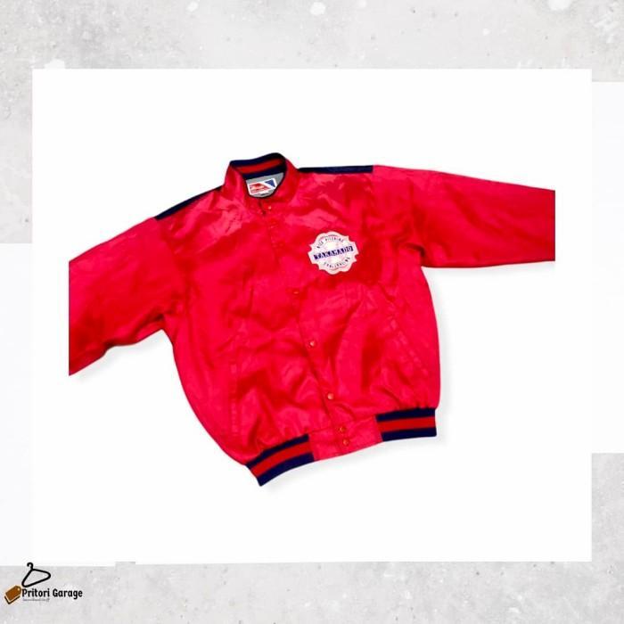 Varsity Jacket Baseball Mizuno Red Navy Colour Big Print Vintage