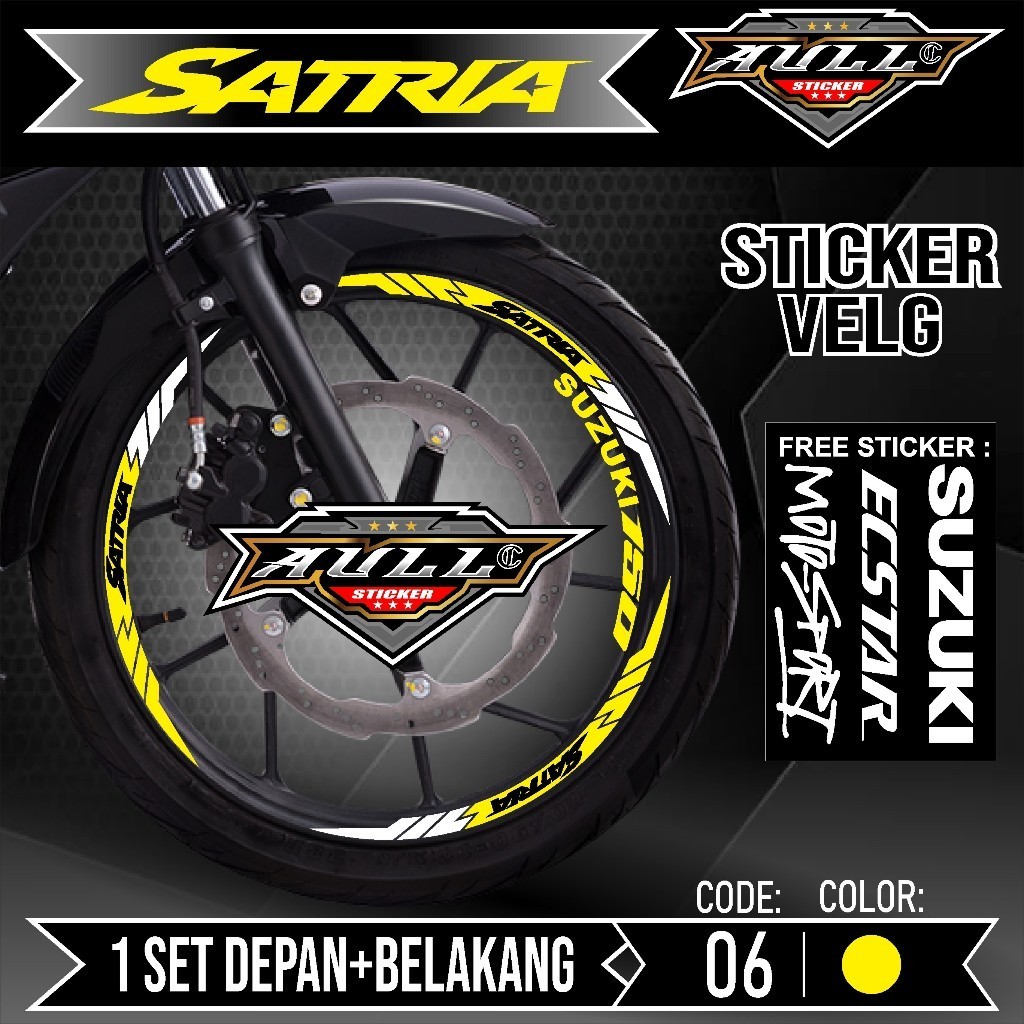 Sticker Cutting Stiker Velg Motor SATRIA - Aksesoris Stiker Cutting Sticker List Velg Motor SUZUKI S