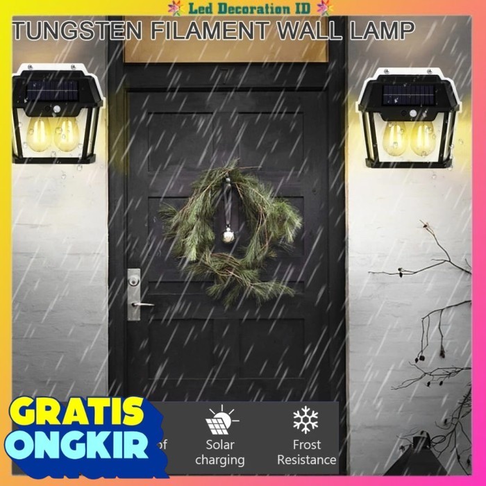 LAMPU DINDING SOLAR PANEL / LAMPU LED TENAGA SURYA WATERPROOF / LAMPU DINDING OUTDOOR