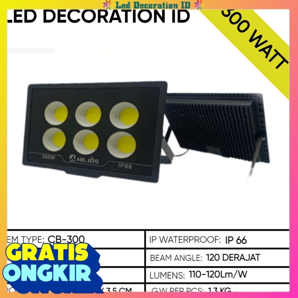 LAMPU SOROT LED COB 300W / LAMPU TEMBAK LED 300 WATT / LAMPU OUTDOOR