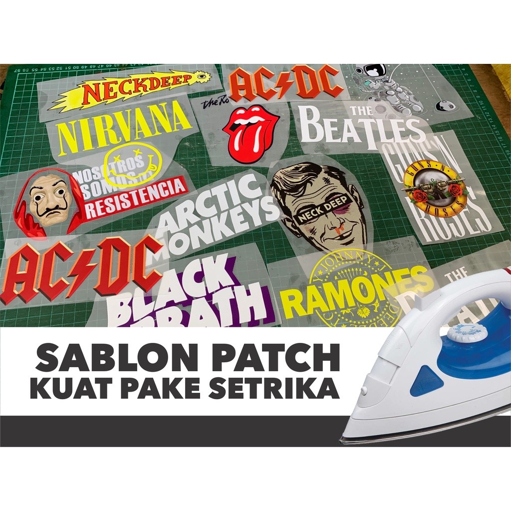 PATCH STIKER SABLON BAJU Logo BAND Setrika | cetak DTF Sablon iron patch setrika | LOGO BAND ROCK ME