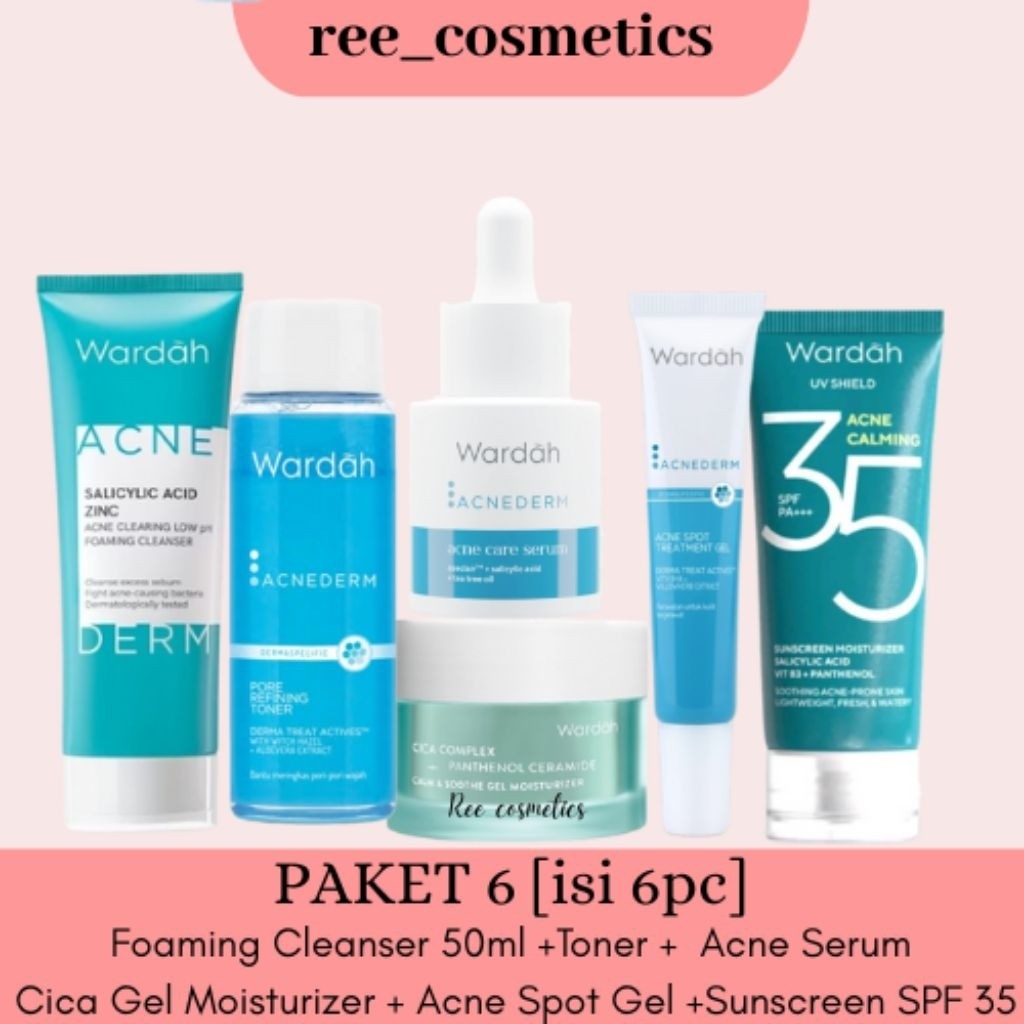 WARDAH Acnederm 1 Set Paket Lengkap Skincare Wardah Untuk Wajah Berjerawat