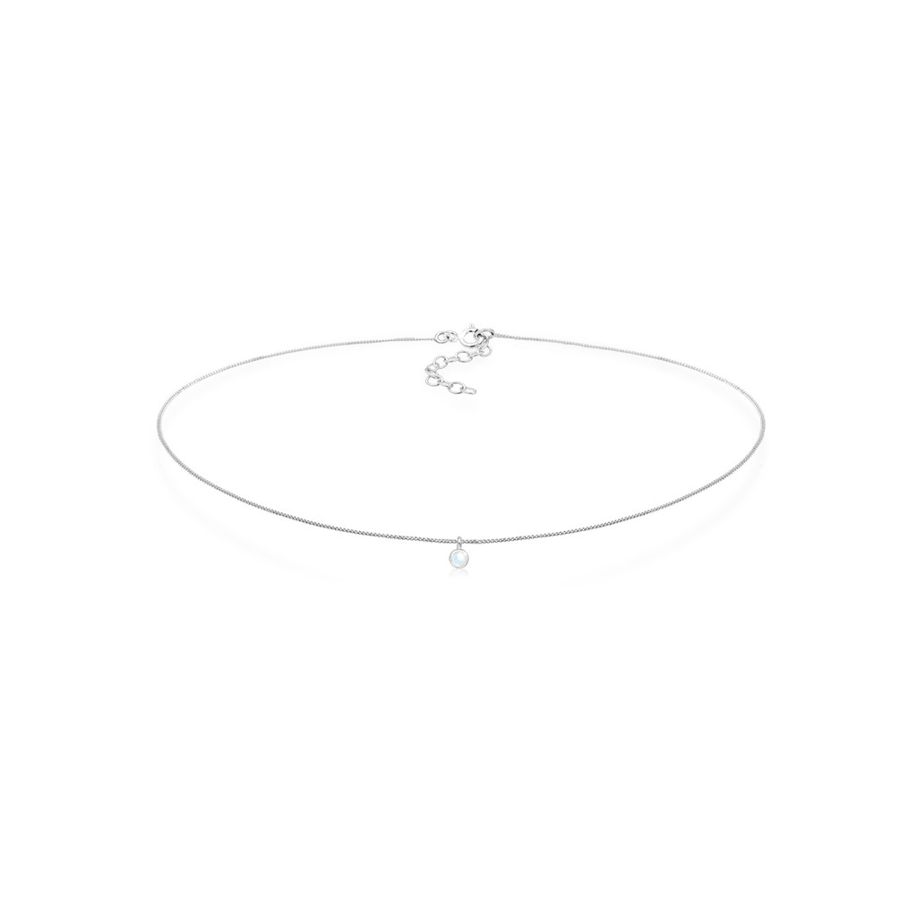 Elli Jewelry Kalung Perhiasan Perak 925 Wanita Choker Geo Moonstone