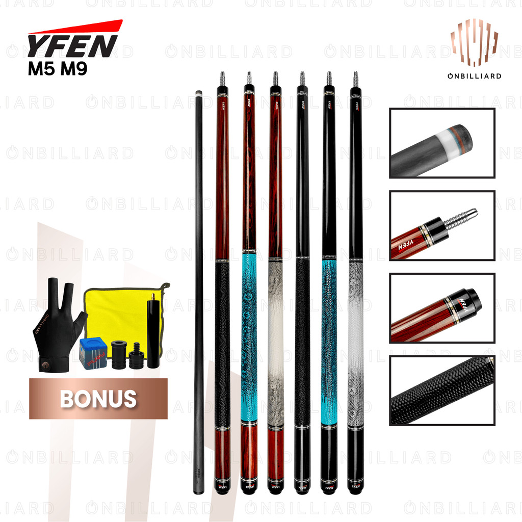Stick Billiard Carbon YFEN Cue Leather Grip Stik Play M5 M9 Yfen M Series
