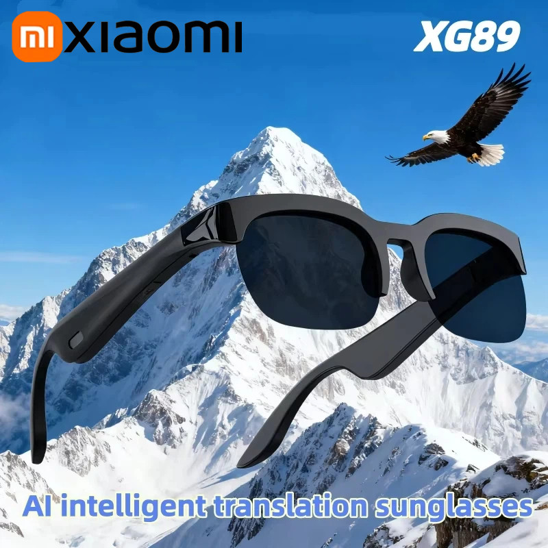 Xiaomi XG89 AI Smart Translator Sunglasses: Bluetooth 110+ Languages, UV400 Real-time Translation, H