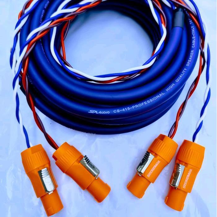 SPL Audio CABLE SPEAKER CS-415 BIRU LENGKAP SPIKON SOUNDMAX - 5 meter