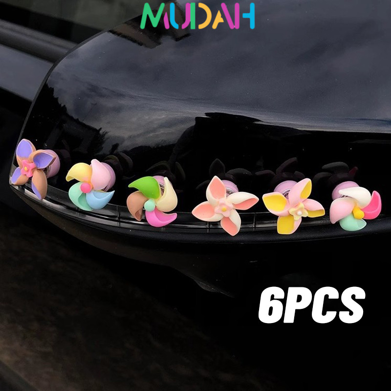 6PCS Kincir Angin Mobil Listrik/Kincir Angin Sepeda Motor/Kincir Angin Gyro Berputar/Ornamen Dekoras