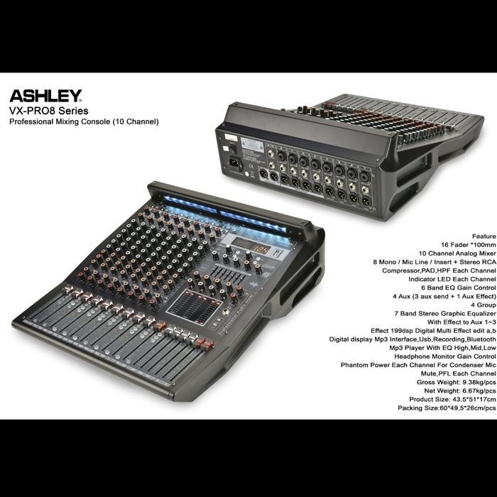ASHLEY VX PRO8 8CH MIXER ASHLEY VX PRO 8 GARANSI ORIGINAL