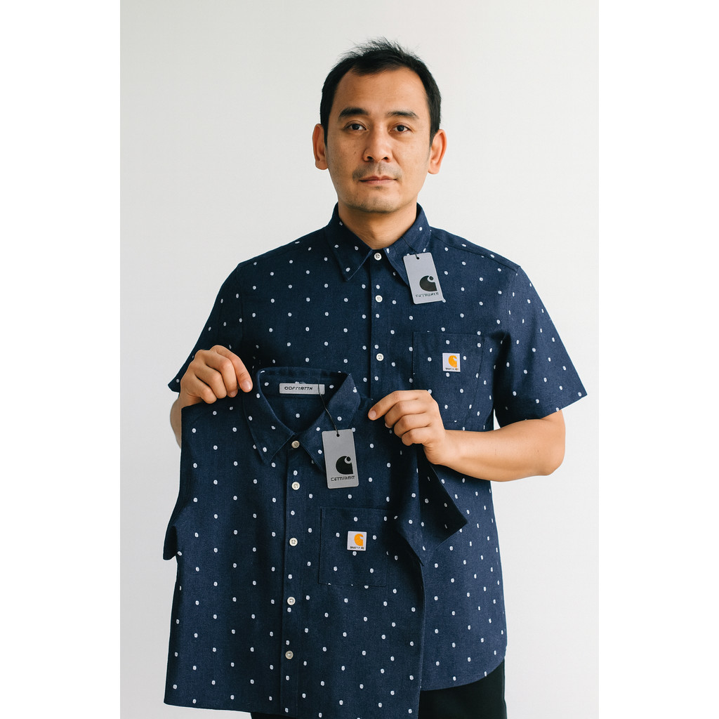 Kemeja Pria Monogram Denim Shirt