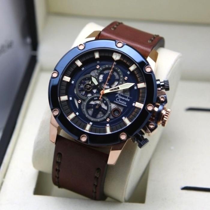 Jam Tangan Pria Alexandre Christie 6564 AC6564 AC 6564 | Original - Biru Rosegold