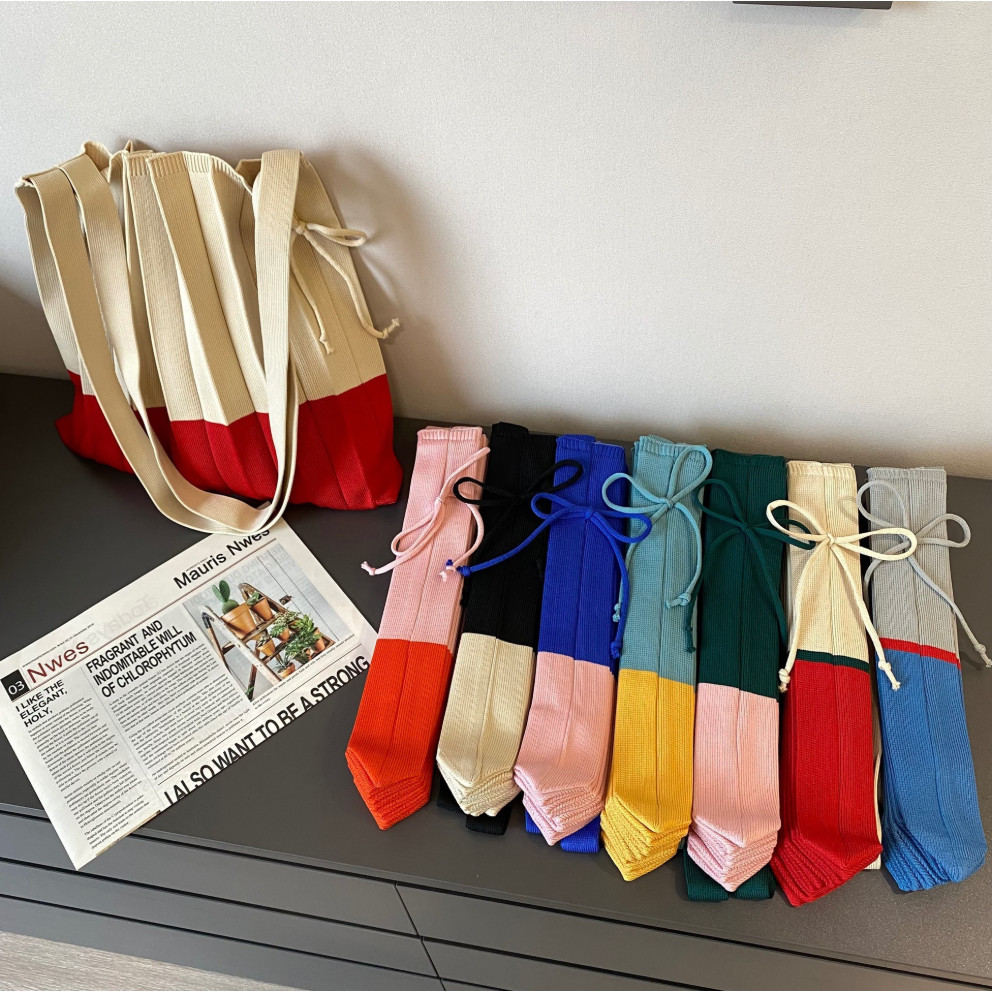 Pleats Stripe Korean Hand Bag / Pleated Totebag / Pleat Tote Bag / Tas Korea Jinjing /Pleats Premium