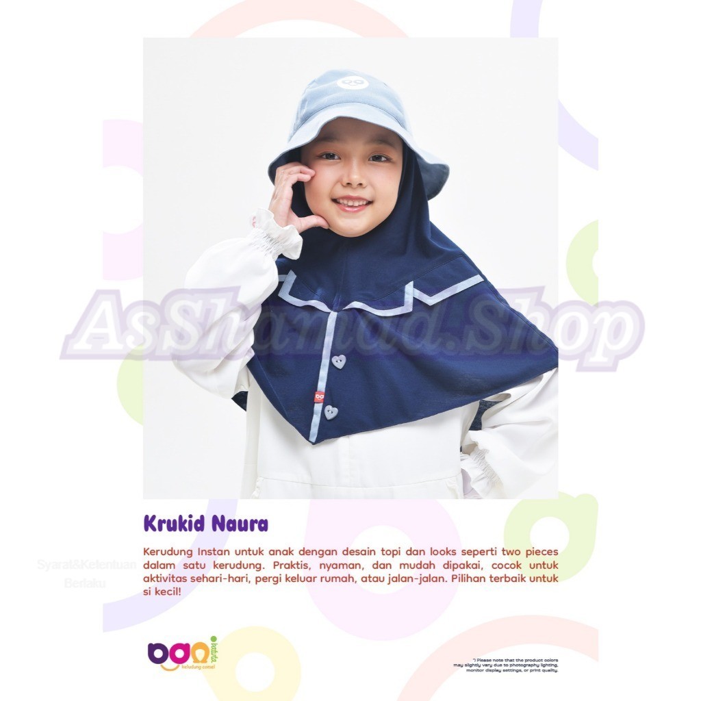 Rabbani - Krukid Naura | Kerudung Topi Anak | Kerudung Anak | Kerudung Topi | Kerudung Instan Anak |
