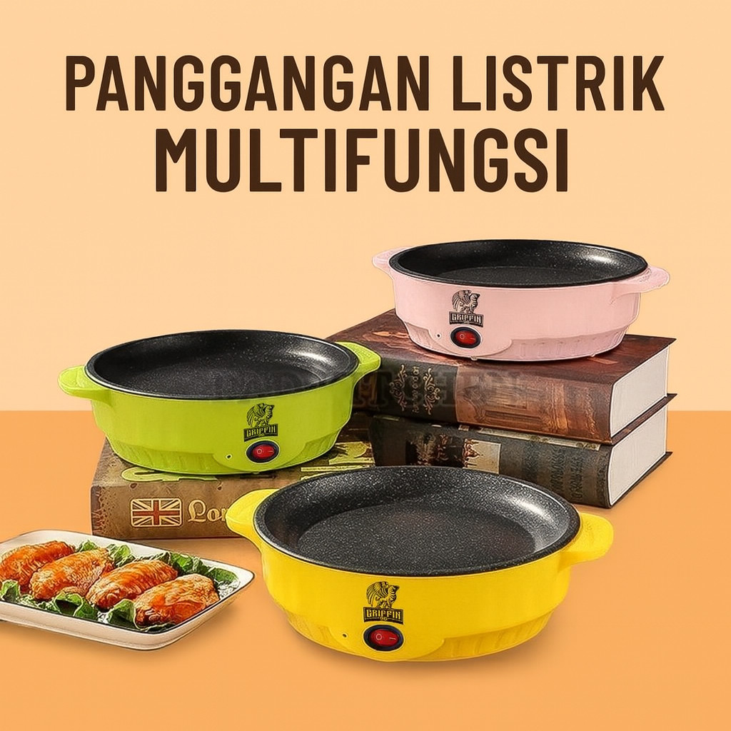 Wajan Listrik Multifungsi BBQ & Hotpot | Alat Panggang Kue & Goreng Anti Lengket