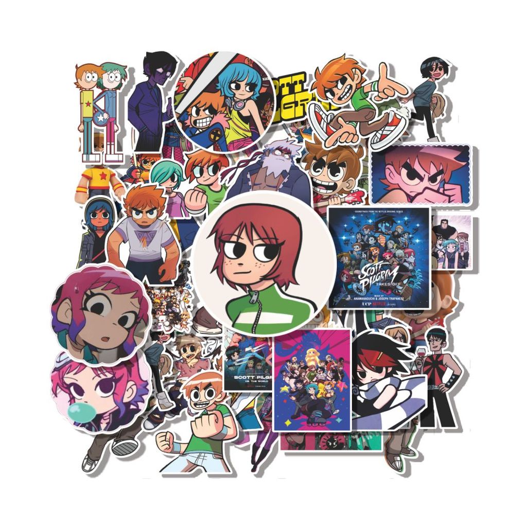 COD 50 PCS Stiker Scott Pilgrim Anime Stiker Tahan Air – Ideal untuk Melindungi dan Mendekorasi Bara
