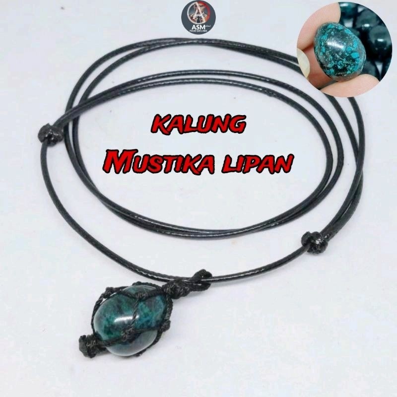 liontin kalung batu akik lipan badar besi nempel magnet mewah