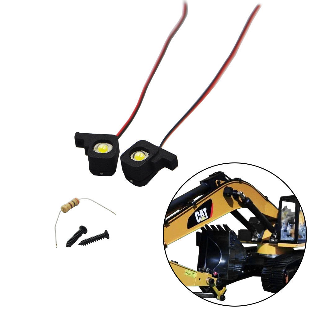 2PCS 4V Light RC Excavator Boom Lighting System For HUINA 1550 RC Crawler Car 15CH 2.4G 1:14 RC Meta