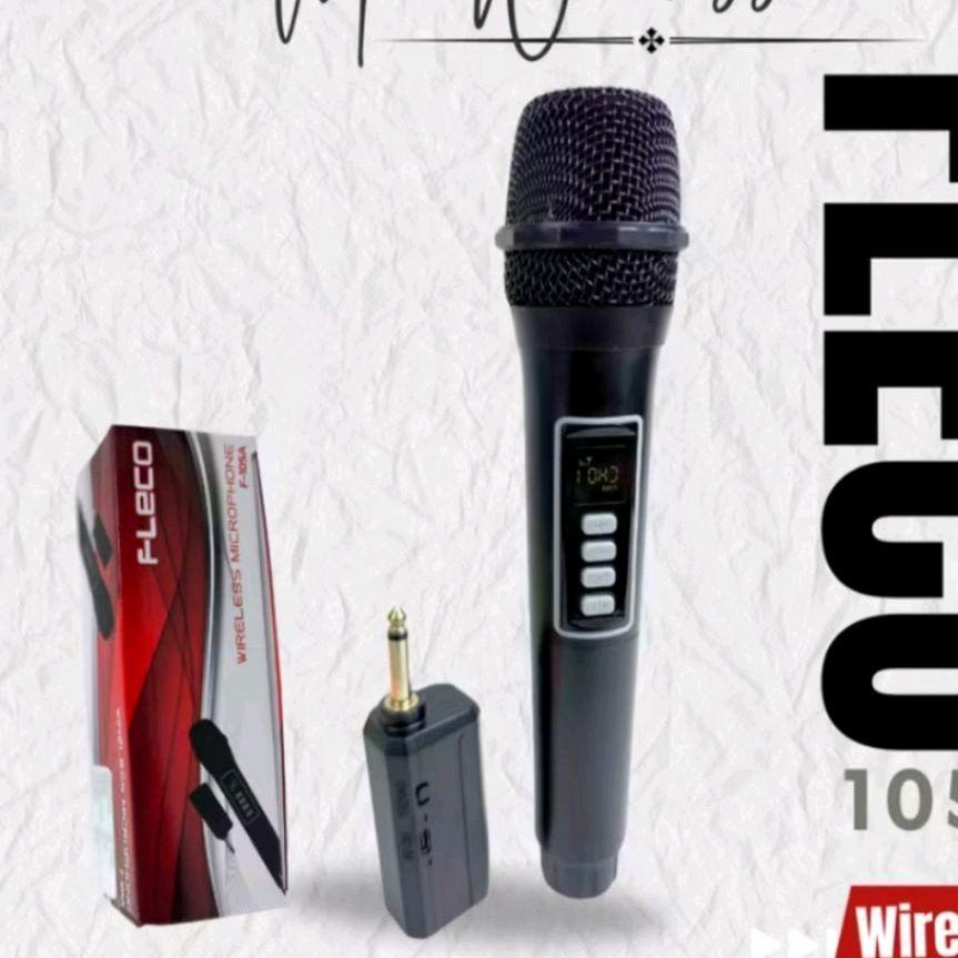 Fleco F 105A Microphone Wireless Professional Karaoke Fleco F105A Mic Wireless Suara Bass Jernih Fle