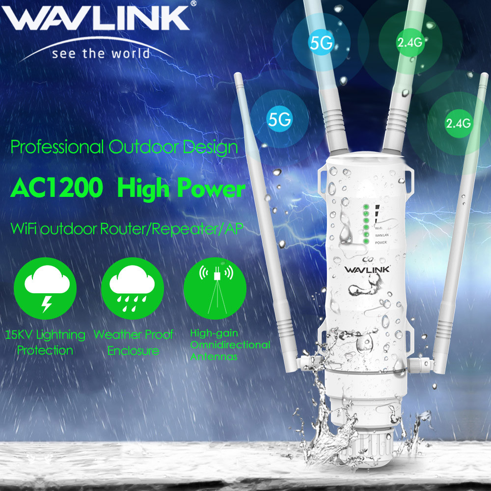 Wavlink AC1200/600/300 High Power Outdoor WIFI Router/AP Wireless WIFI Repeater Wifi Dual d 2.4G/5G 
