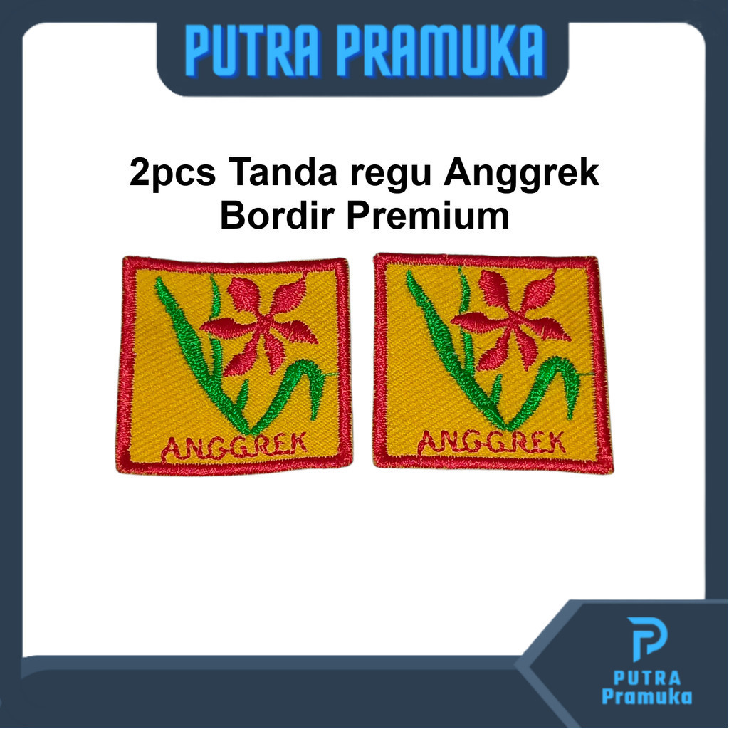 (2pcs) Bet Tanda Regu Anggrek Bordir Premium diameter 4cm Pramuka Putri