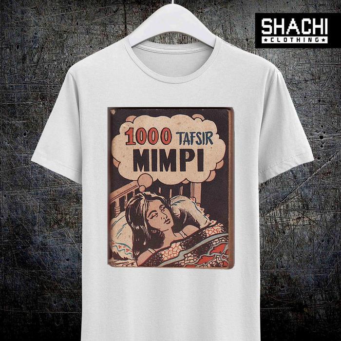 (COD) Kaos 1000 Tafsir Mimpi Buku Jadul Retro Vintage Distro - Putih - S-XL - S