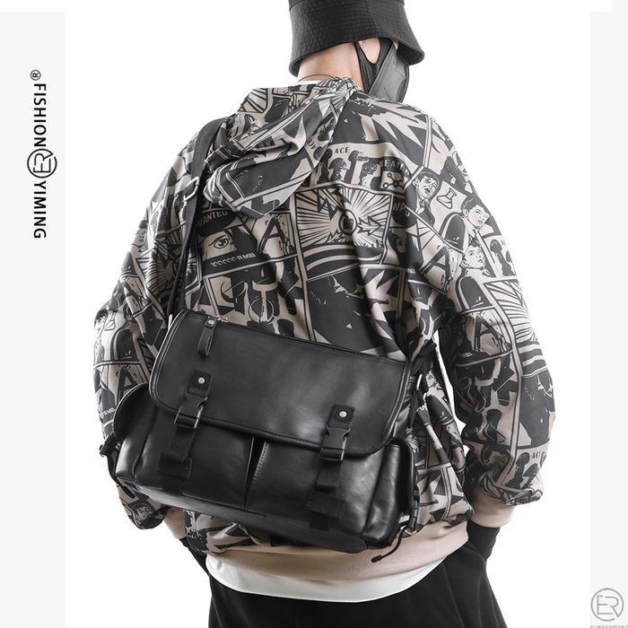 Leather Concept VERTU KULIT Tas Selempang Kulit Pria Tas Sekolah Pria Kulit VERTU KULIT - Hitam