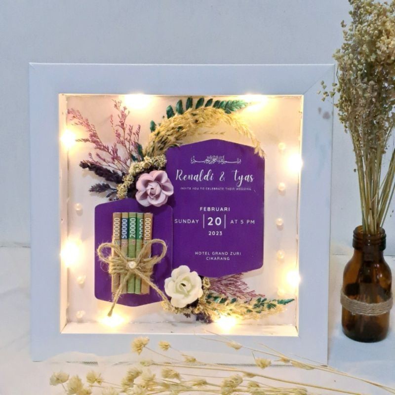 BINGKAI MAHAR PERNIKAHAN CUSTOM /MAHAR IN FLOWER FRAME 3D CUSTOM/ FRAME MAHAR