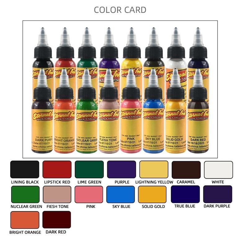 16 Warna Tinta Tatto 30ml Tinta Tato Pigment Tinta Tattoo Ink Pewarna Original HQ