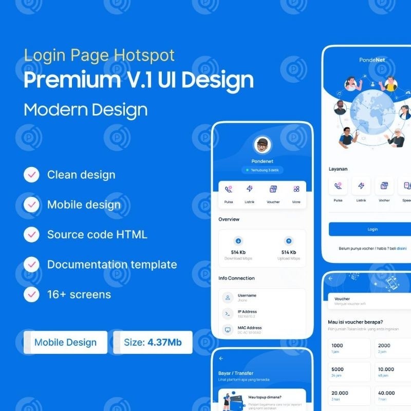 Login Page Hotspot Mikrotik Premium V.1 Desain Modern