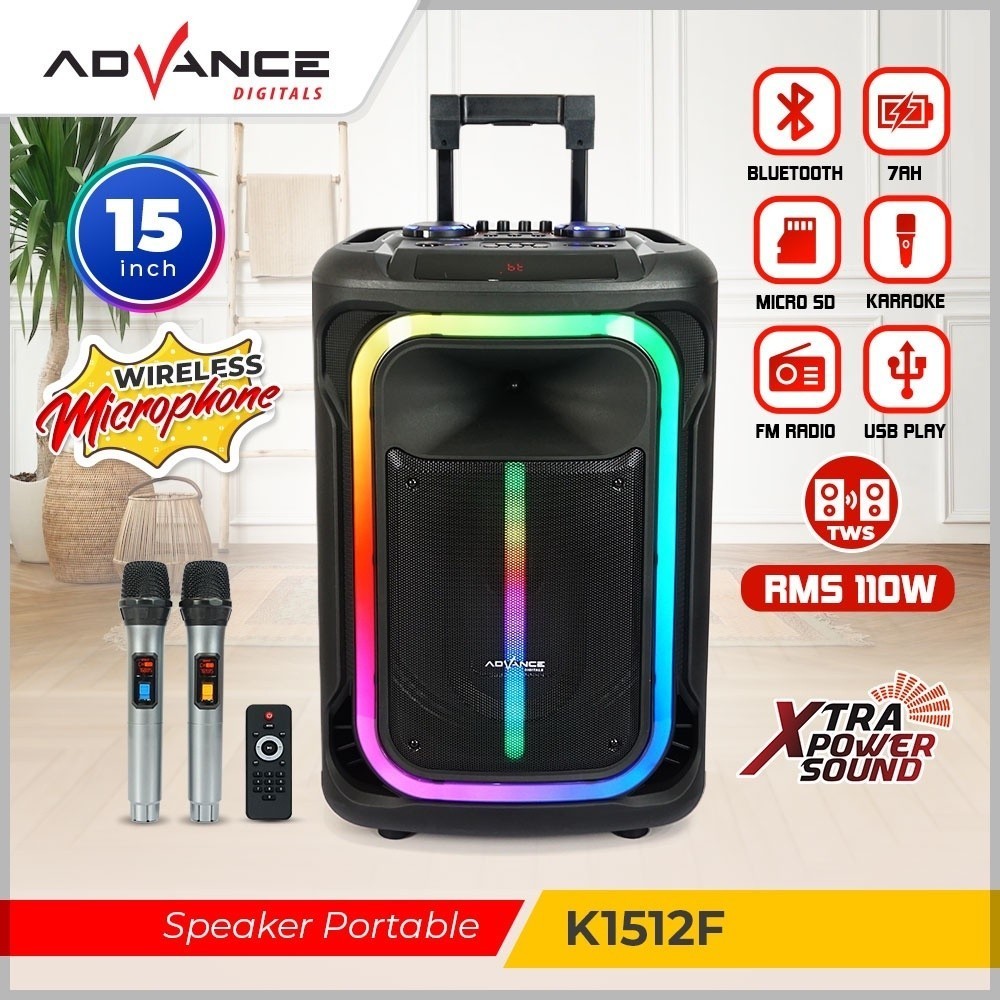 Speaker Advance Speaker BLuetooth Portable Full Bass Speaker meeting Speaker 15 inch 2 mic 1512f