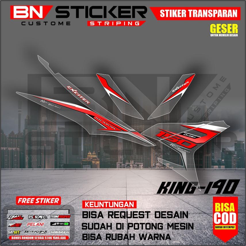 Striping Stiker Transparan UV mx king 150 Bahan Maxdecal Kombinasi Warna Biru| Abu| Putih| Kuning Ki