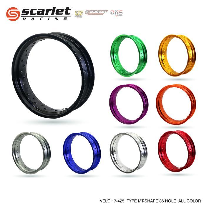 Scarlet Racing - Velg Pelek Rim Alloy Ring 17 425 36/32 Hole Outdoor Sport - Black, 32 Hole