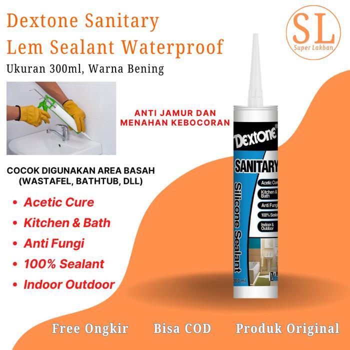 Dextone Silicone Sealant Sanitary Lem Silent Kitchen & Bath Anti Jamur 100ml