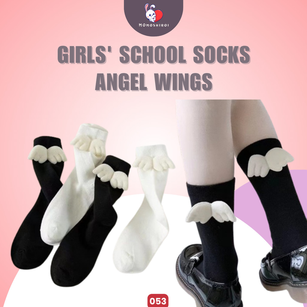 KK-053 Kaos Kaki Sekolah Anak Perempuan Karakter Sayap Angel Import