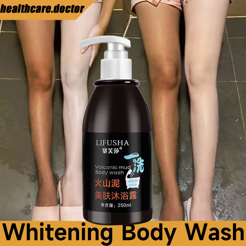 Sabun Vulkanik Body Wash 250ML Sabun pemutih badan Whitening Volcanic Mud Body Wash PERFECTBEAUTY